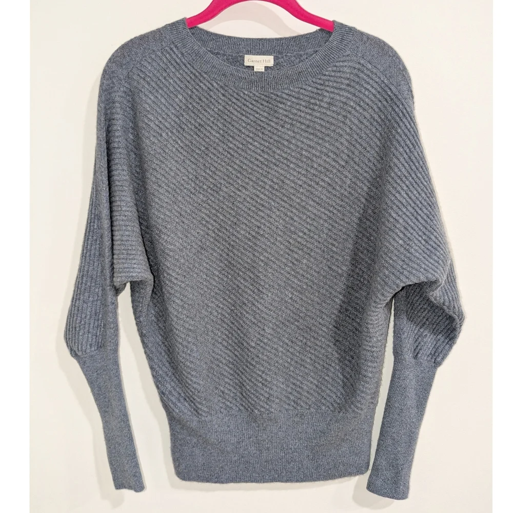 Womens Diagonal Rib Crewneck Sweater - Cream - Picture 2 of 7